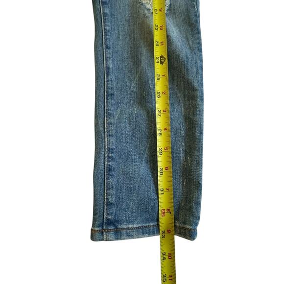 Buckle Black Light Wash Ankle Skinny Jeans Distressed Y2K Denim Women's‎ 28 - Picture 8 of 8